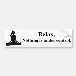 Relax, Nothing is under control. Bumper Sticker