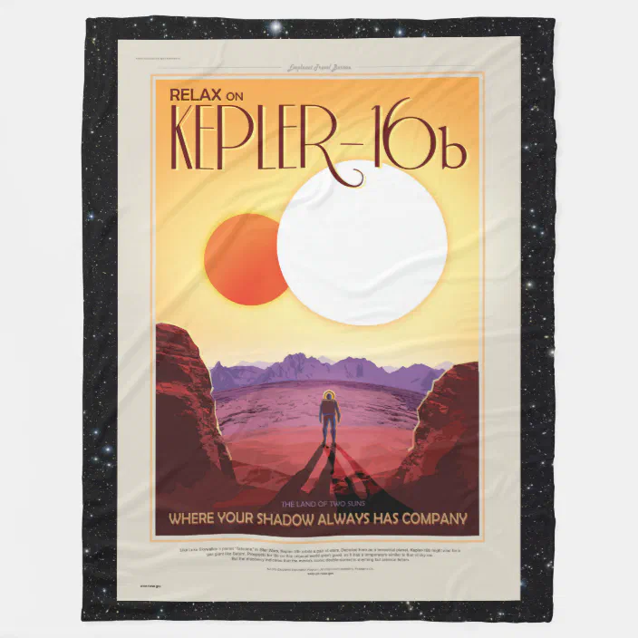 Relax On Kepler 16b Vacation Advert Fleece Blanket Zazzle Com