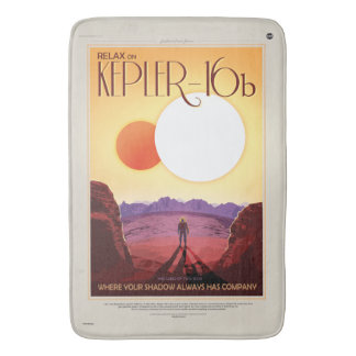Relax on Kepler 16b vacation advert space tourism Bathroom Mat