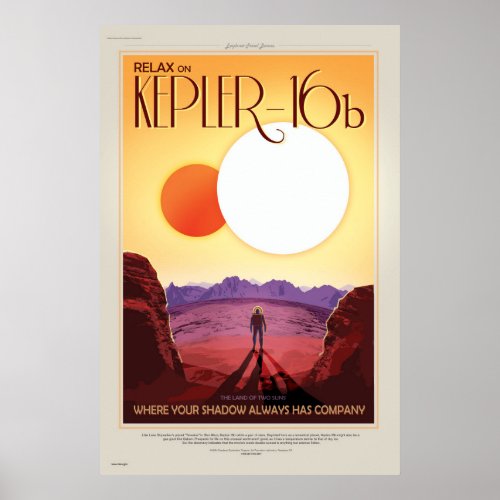 Relax on Kepler 16b vacation advert space tourism Poster