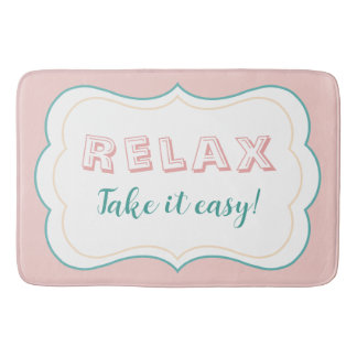 Relax Pastel Color Cream Vintage Minimalist Bath Mat