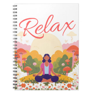 Relax Peace Calm Mushroom Blank Notebook 