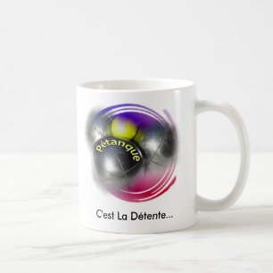 Relax quote tornado like petanque design coffee mug