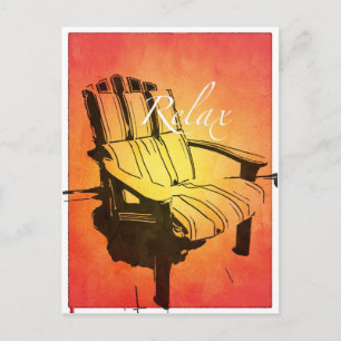 Relax Red Orange Adirondack Chair Summer Beach The Postcard