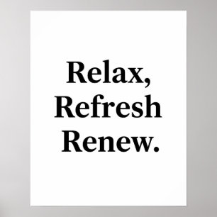 Relax Refresh Renew Bathroom Wall Art
