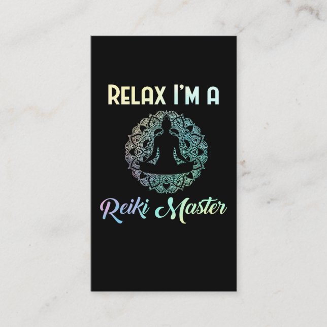 Relax Reiki Master Therapist Chakra Therapy Business Card (Front)