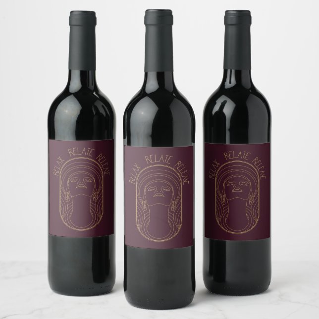 Relax Relate Release Maroon Wine Label (Bottles)