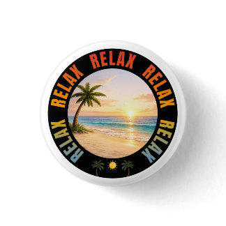 Relax Relax Relax Sunset Beach Button