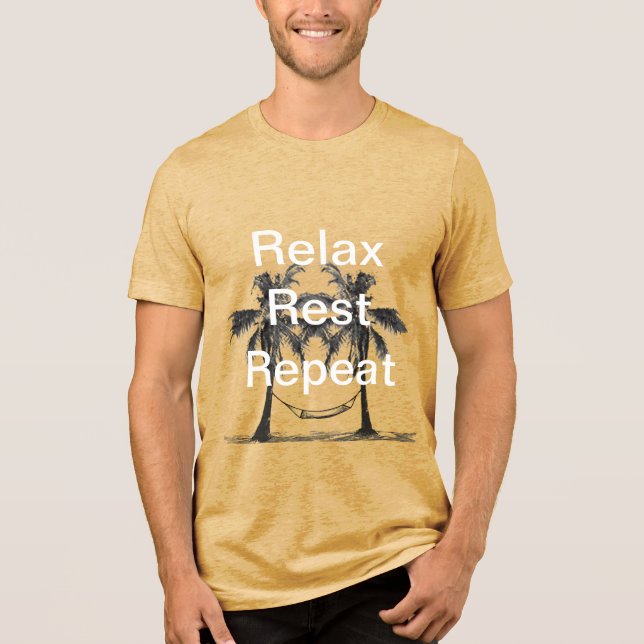 Relax Rest Repeat Inspirational Quotes Tri-Blend Shirt (Front)