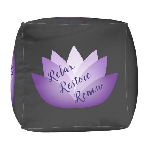 Relax Restore Renew Lavender Lotus Flower Pouf
