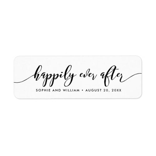 Relax Script Happily Ever After Wedding Favor Label