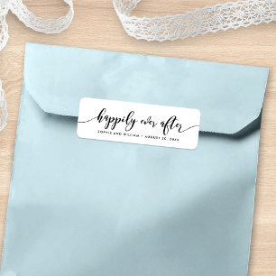 Relax Script Happily Ever After Wedding Favor Label