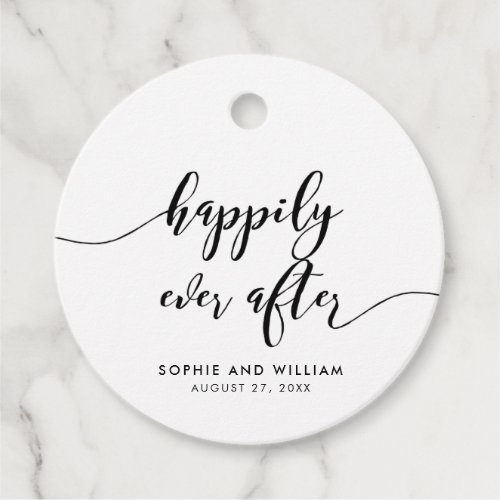 Relax Script Happily Ever After Wedding Favor Tags