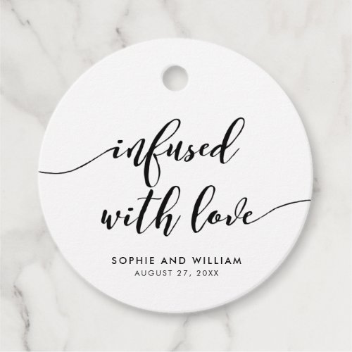 Relax Script Infused with Love Wedding Favor Tags