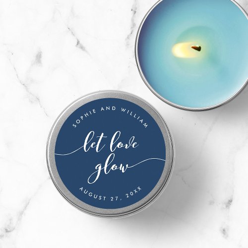Relax Script Let Love Glow Editable Color Wedding Classic Round Sticker
