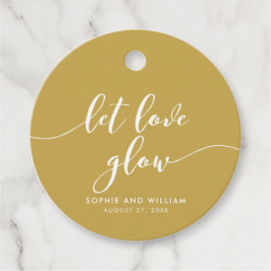 Relax Script Let Love Glow Editable Color Wedding Favor Tags