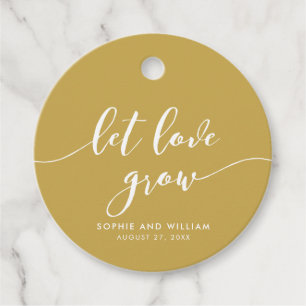 Relax Script Let Love Grow Editable Color Wedding Favor Tags