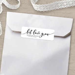 Relax Script Let Love Grow Wedding Favor Label