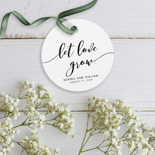 Relax Script Let Love Grow Wedding Favor Tags
