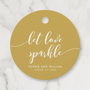 Relax Script Let Love Sparkle Custom Color Wedding Favor Tags