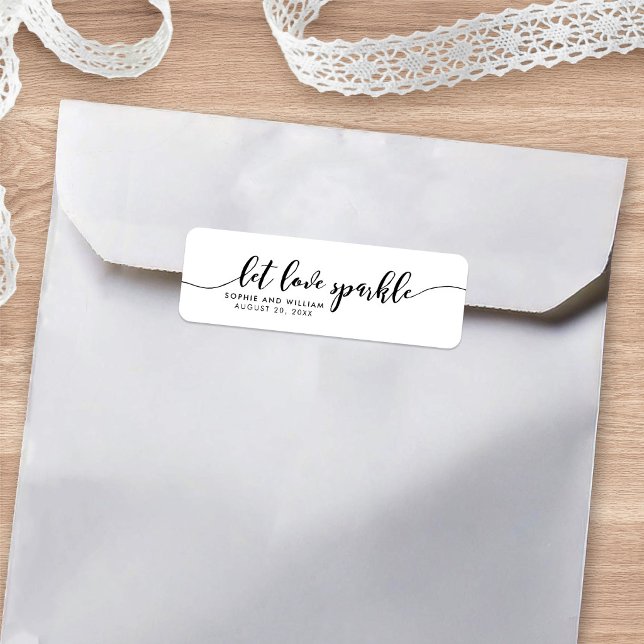 Relax Script Let love Sparkle Wedding Favor Label (Creator Uploaded)