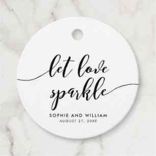 Relax Script Let Love Sparkle Wedding Favor Tags