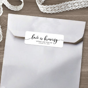 Relax Script Love is Brewing Wedding Favor Label
