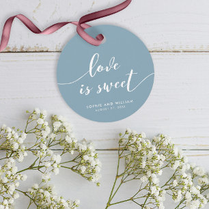 Relax Script Love is Sweet Custom Color Wedding Favor Tags
