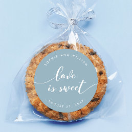 Relax Script Love is Sweet Editable Color Wedding Classic Round Sticker