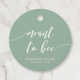 Relax Script Meant to Bee Editable Color Wedding Favor Tags