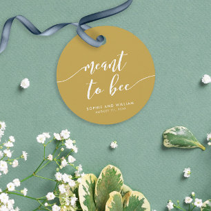 Relax Script Meant to Bee Editable Color Wedding Favor Tags