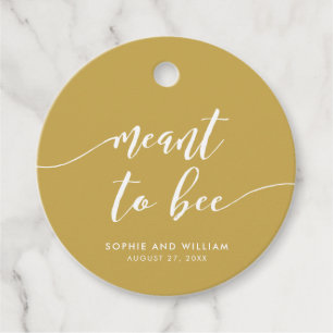 Relax Script Meant to Bee Editable Color Wedding Favor Tags