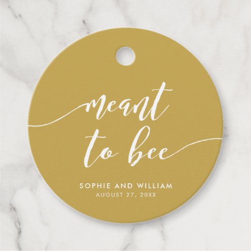 Relax Script Meant to Bee Editable Color Wedding Favor Tags