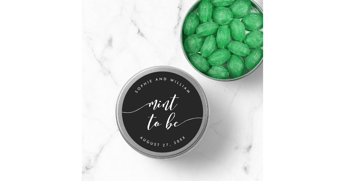 Relax Script Mint to Be Editable Color Wedding Classic Round Sticker ...