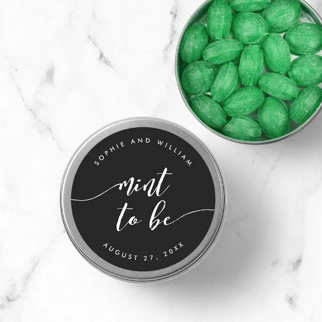 Relax Script Mint to Be Editable Color Wedding Classic Round Sticker ...
