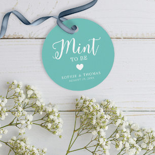 Relax Script Mint to Be Editable Color Wedding Favor Tags