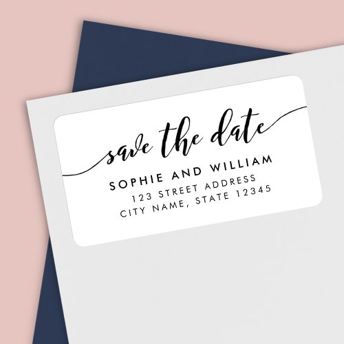 Relax Script Save the Date Address Label