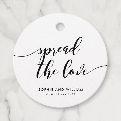 Relax Script Spread the Love Wedding Favor Tags