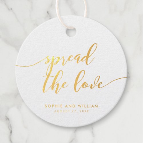 Relax Script Spread the Love Wedding Foil Favor Tags