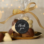 Relax Script Thank You Editable Background Color Classic Round Sticker<br><div class="desc">Versatile Thank You sticker featuring the words "Thank You" in a relax cursive script in white against an editable background color (click customize to access). It is perfect for weddings or various events like bridal showers, baby showers, etc. Personalize it by replacing the placeholder text. For more options such as...</div>