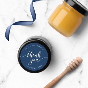 Relax Script Thank You Editable Background Color Classic Round Sticker