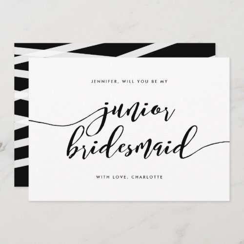 Relax Script Will You Be My Junior Bridesmaid Invitation