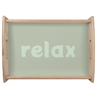 relax silver sage green serving tray