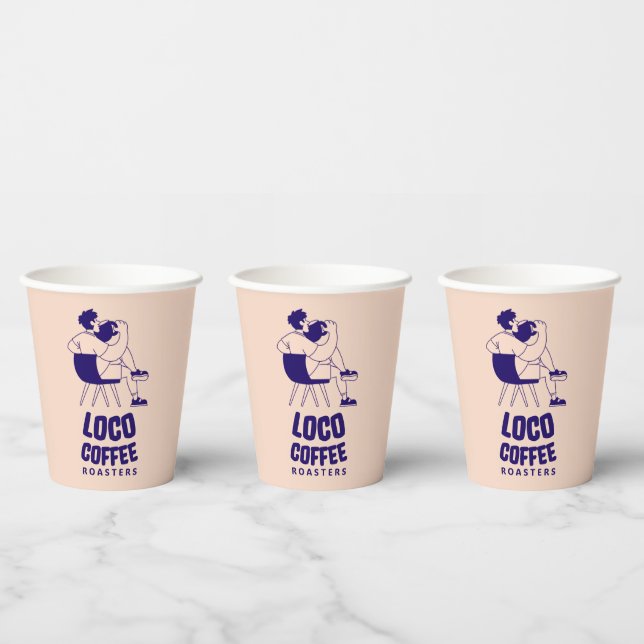 Relax & Sip Minimal logo Paper Cups (Multi)
