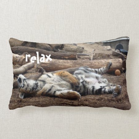 "relax" Sleeping Tiger Lumbar Pillow