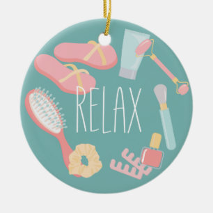 Relax Spa things round Classic Ceramic Ornament