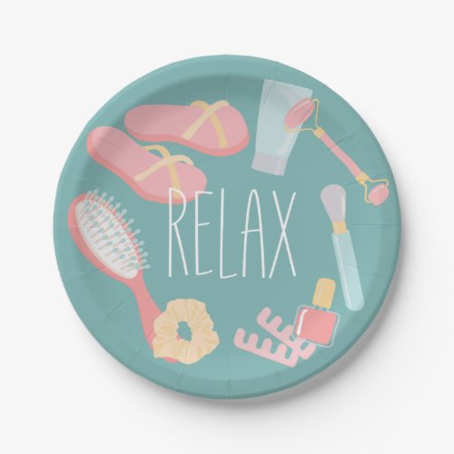 Relax Spa things round  Paper Plates