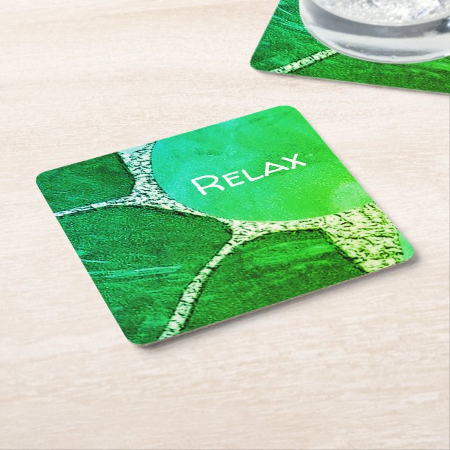 Relax Square Paper Coaster (Angled)