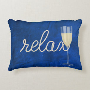 RELAX Text Nautical Rope Accent Pillow