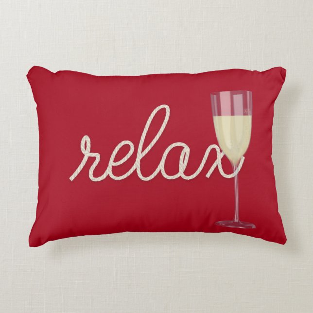 RELAX Text Nautical Rope Accent Pillow (Front)